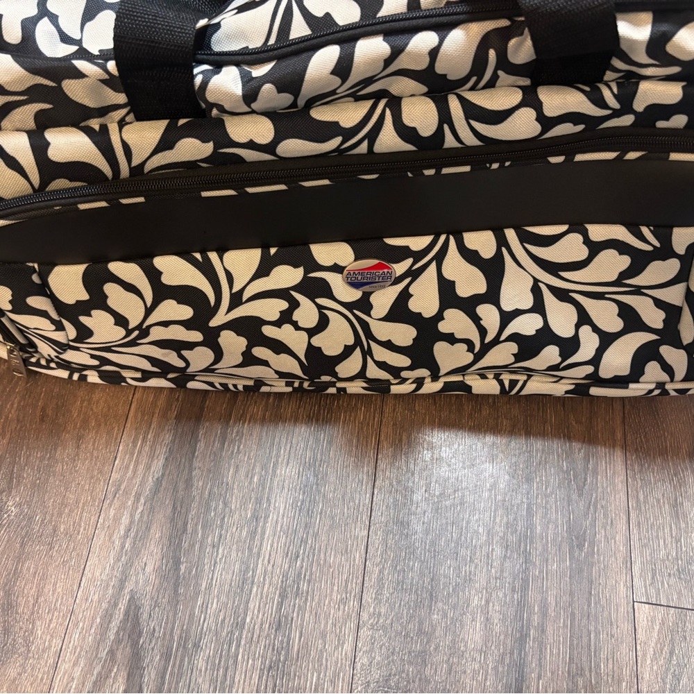 Black and White Patterned Duffel Bag - Picture 2 of 5